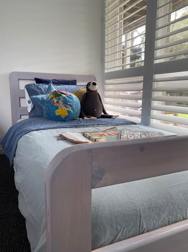 Kids bed using pastel wood stains